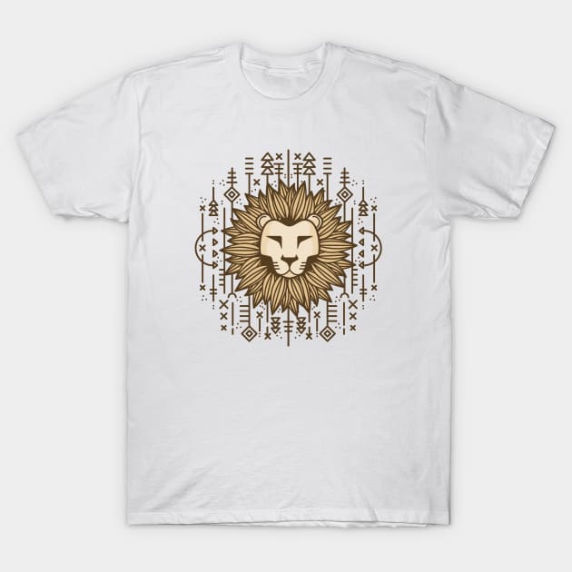 Lion Tribal T-Shirt by TheRealestDesigns